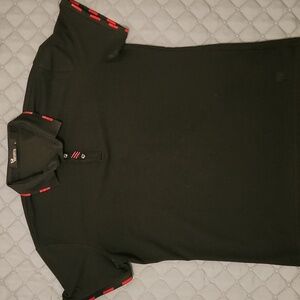 Black Polo Shirt with Red Highlights